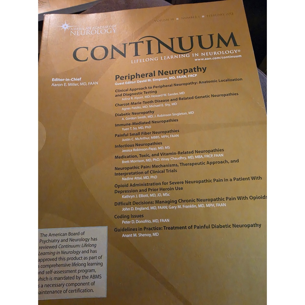 Continuum Neurology Journal Feb 2012 Vol 18 No 1 Peripheral Neuropathy AAN